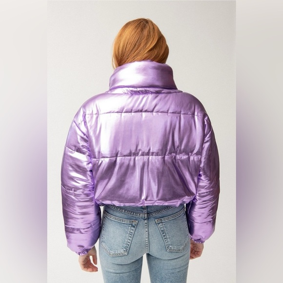 Tach purple metallic mirna puffer jacket - Picture 3 of 10